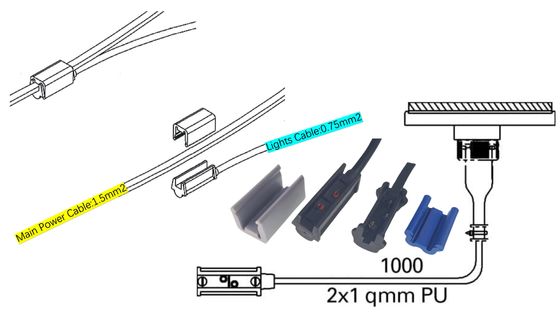 5A-20A Clicca-In Overmold Connector Cabling Harness Automotive con supporto per cavi ottimizzato e luci di chiusura singola