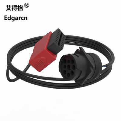 Cavo automobilistico rosso J1939 9 Pin Deutsch To Obd2 Cable For Truck