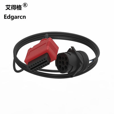 Cavo automobilistico rosso J1939 9 Pin Deutsch To Obd2 Cable For Truck