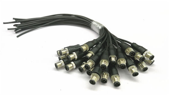 Lunghezza di cavo modellata sovra- del sensore dell'assemblaggio cavi M12 del connettore circolare 100/200mm